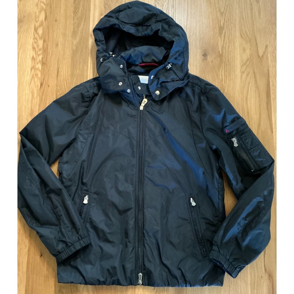 Peuterey‎ Mahakali Hooded Jacket Black Nylon Tech Shell Full Zip Size L Italy